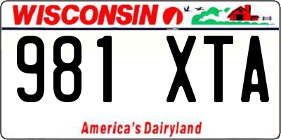 WI license plate 981XTA
