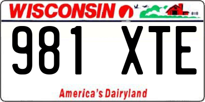 WI license plate 981XTE