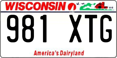 WI license plate 981XTG