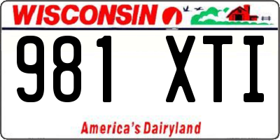 WI license plate 981XTI
