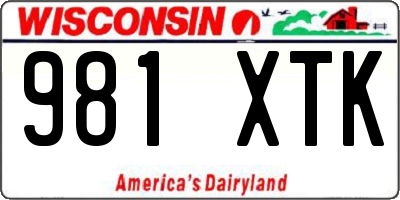 WI license plate 981XTK