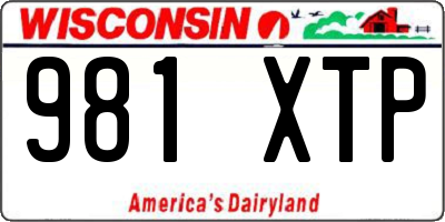 WI license plate 981XTP