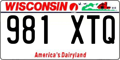 WI license plate 981XTQ