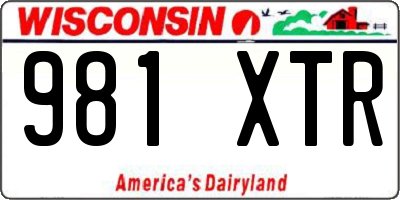 WI license plate 981XTR