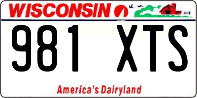 WI license plate 981XTS
