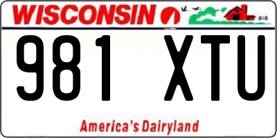 WI license plate 981XTU