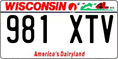 WI license plate 981XTV