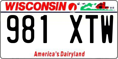 WI license plate 981XTW