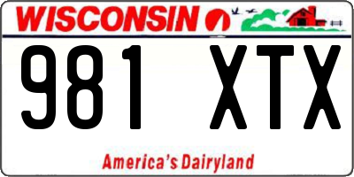 WI license plate 981XTX