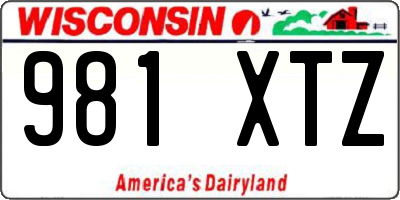 WI license plate 981XTZ