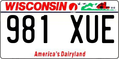 WI license plate 981XUE