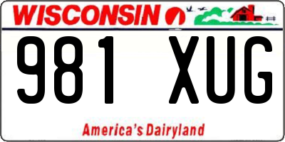 WI license plate 981XUG