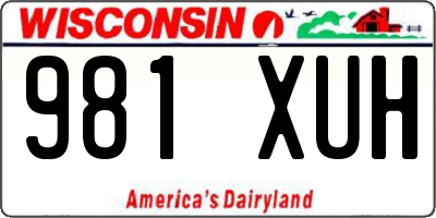 WI license plate 981XUH
