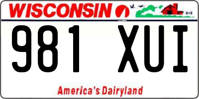 WI license plate 981XUI
