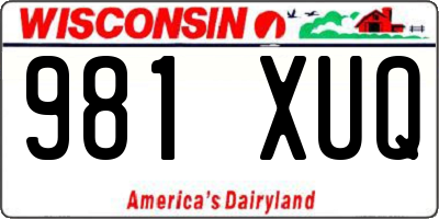 WI license plate 981XUQ