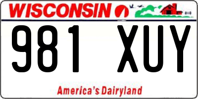 WI license plate 981XUY