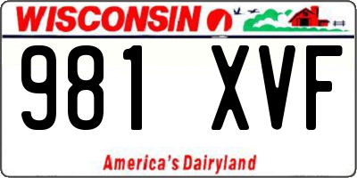 WI license plate 981XVF