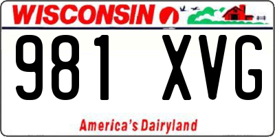 WI license plate 981XVG