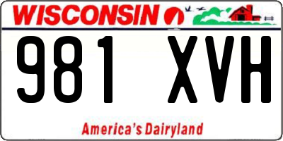 WI license plate 981XVH