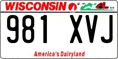 WI license plate 981XVJ