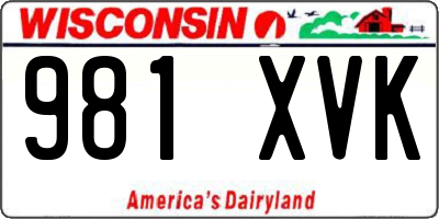 WI license plate 981XVK