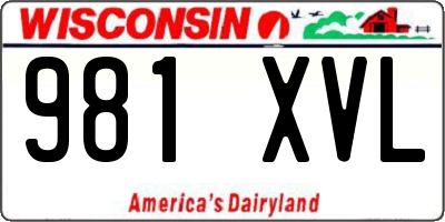 WI license plate 981XVL