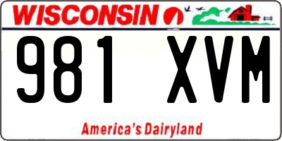 WI license plate 981XVM
