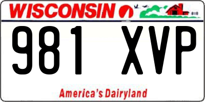 WI license plate 981XVP