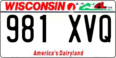 WI license plate 981XVQ