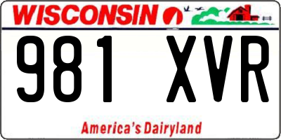 WI license plate 981XVR
