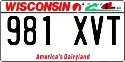 WI license plate 981XVT