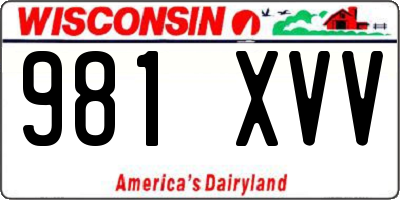 WI license plate 981XVV