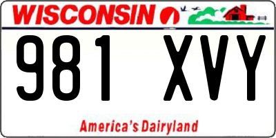 WI license plate 981XVY
