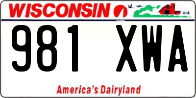 WI license plate 981XWA