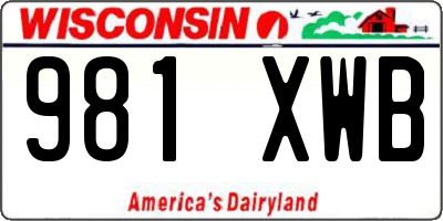 WI license plate 981XWB