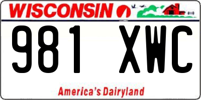 WI license plate 981XWC