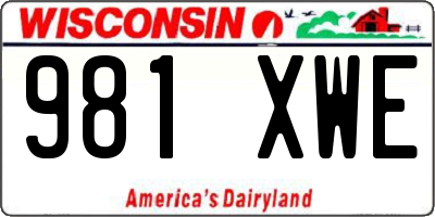 WI license plate 981XWE
