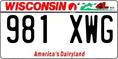 WI license plate 981XWG