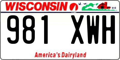WI license plate 981XWH