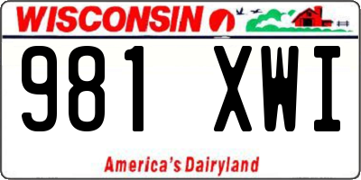 WI license plate 981XWI