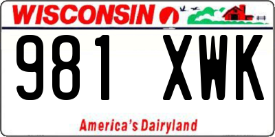 WI license plate 981XWK