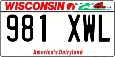 WI license plate 981XWL