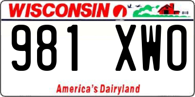 WI license plate 981XWO