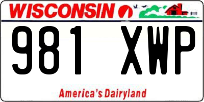 WI license plate 981XWP
