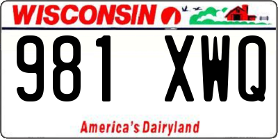 WI license plate 981XWQ