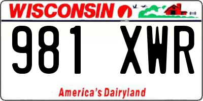 WI license plate 981XWR