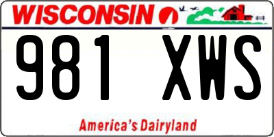 WI license plate 981XWS