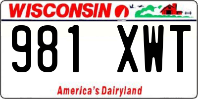 WI license plate 981XWT