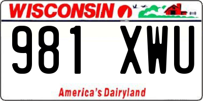 WI license plate 981XWU
