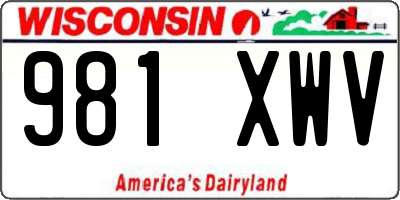 WI license plate 981XWV
